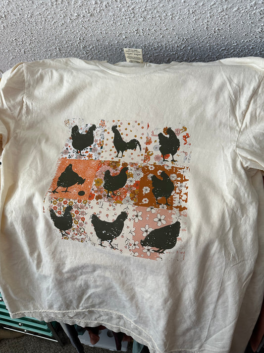 Floral Chicken tshirt